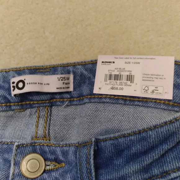 SO tri colored mid-rise flare jeans-juniors size 1/25 NWT - Picture 7 of 7